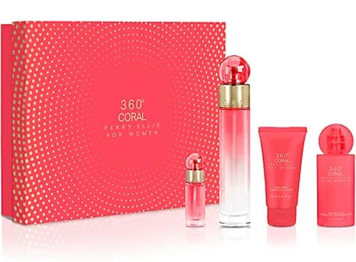 Estuche 360 Coral Set Perry Ellis - 100ml - Eau De Parfum - Mujer