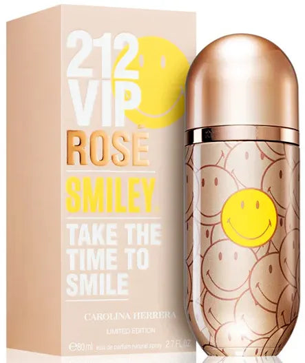 Perfume 212 Vip Rose Smiley Carolina Herrera  para Mujer 80ml Edp