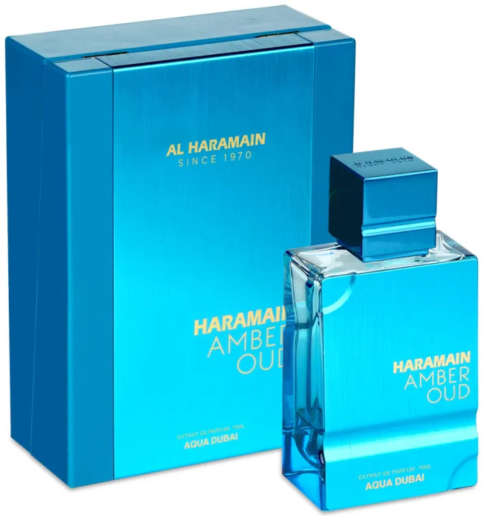 Perfume Haramain Amber Oud Aqua Dubai 75ml Extrait De Parfum