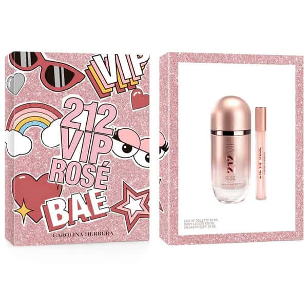 Estuche 212 Vip Rose Carolina Herrera Set Perfume Para Mujer 80 Ml