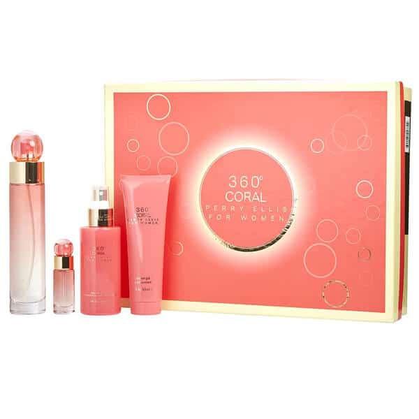 Estuche 360 Coral Set Perry Ellis - 100ml - Eau De Parfum - Mujer